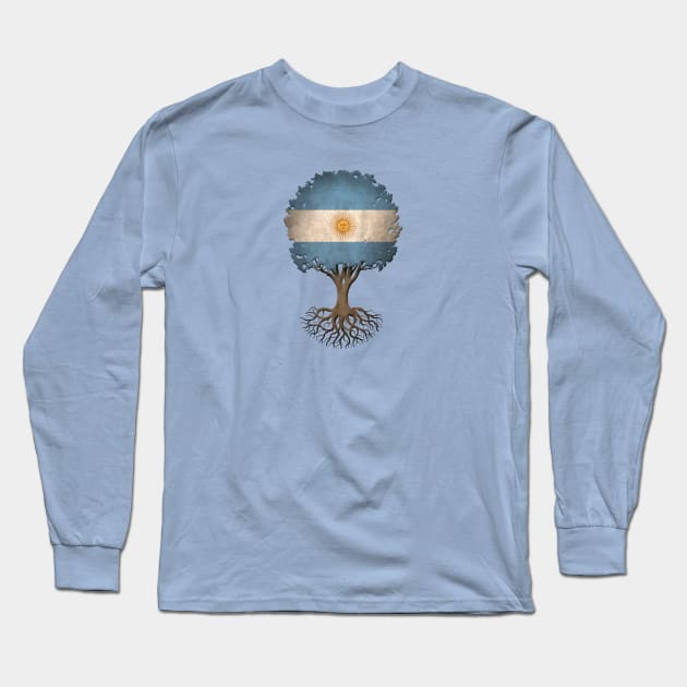 Tree of Life with Argentine Flag Long Sleeve T-Shirt by jeffbartels